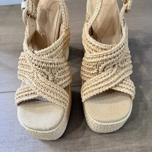 Castaner Sandalo in Rafia Adriana Size 38 Chunky Heel Sandals‎ Made In Spain - Picture 8 of 16